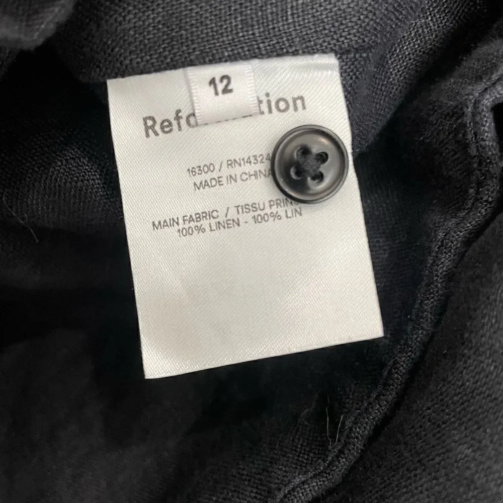 Reformation Castagna Black Linen Top - Picture 10 of 10